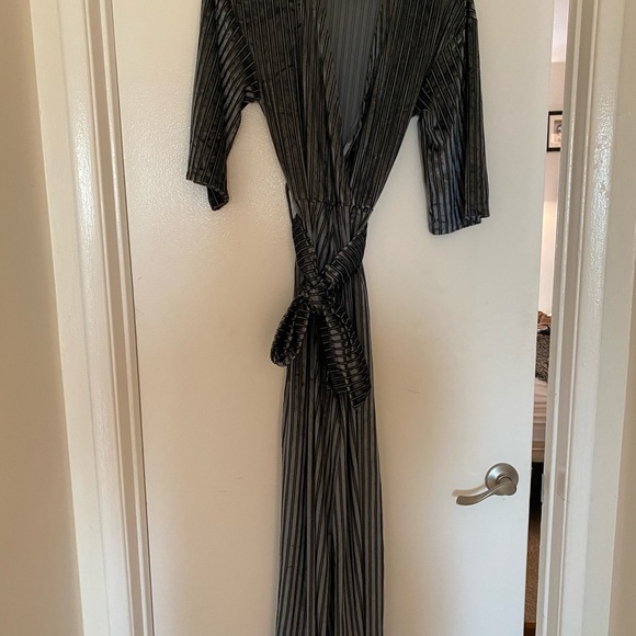 ZARA GRAY BLUE VELOUR JUMPSUIT - Picture 6 of 10